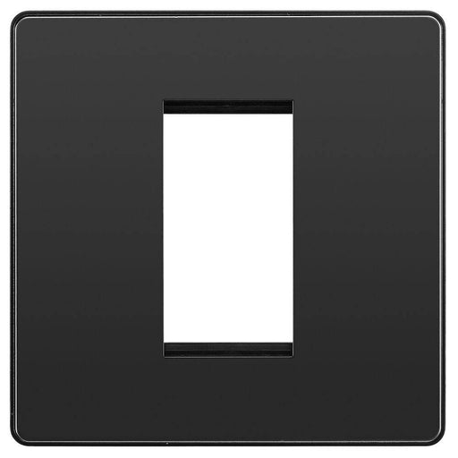 BG Evolve Black Chrome 1G Euro Module Plate PCDBCEMS1B Available from RS Electrical Supplies