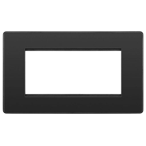 BG Evolve Black Chrome 4G Euro Module Plate PCDBCEMR4B Available from RS Electrical Supplies