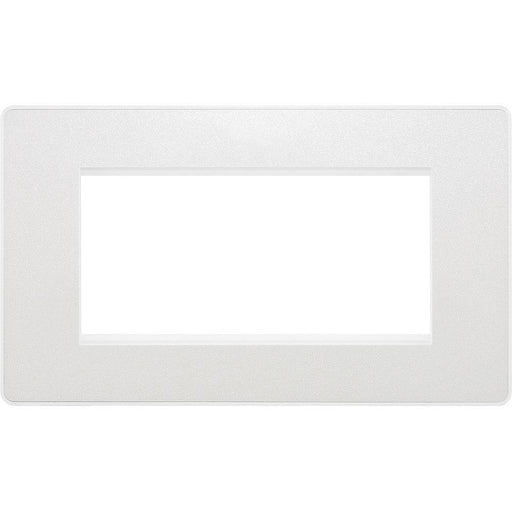 BG Evolve Pearl White 4G Euro Module Plate PCDCLEMR4W Available from RS Electrical Supplies