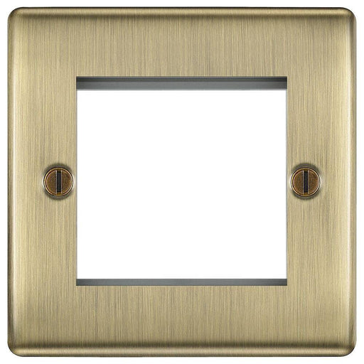 BG Nexus Metal Antique Brass 2G Euro Plate NABEMS2Available from RS Electrical Supplies