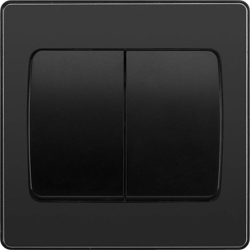 BG Evolve Black Chrome 2G 2W Wide Rocker Light Switch PCDBC42WB Available from RS Electrical Supplies