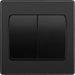 BG Evolve Black Chrome 2G 2W Wide Rocker Light Switch PCDBC42WB Available from RS Electrical Supplies