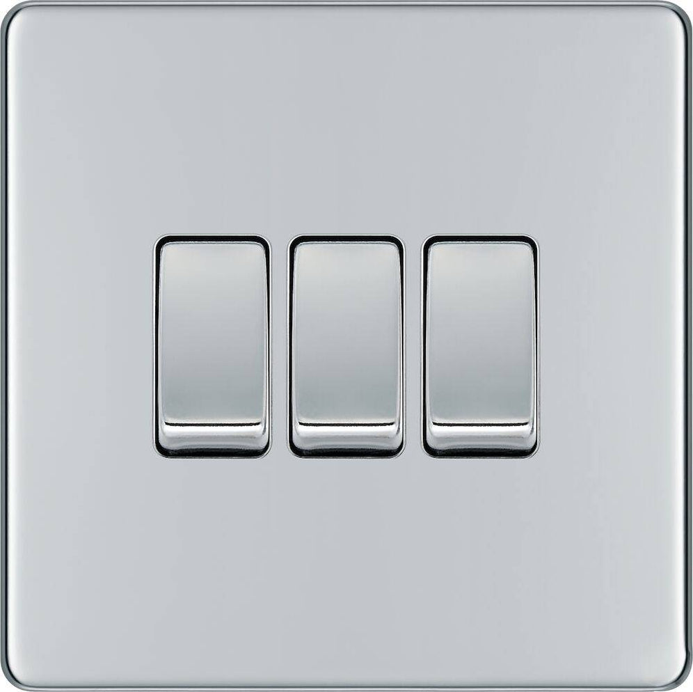 BG Nexus Screwless Polished Chrome 3G 2W Light Switch FPC43 | RS ...