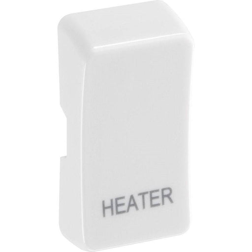 BG White Moulded PVC Engraved Heater Grid Rocker Cap RRHTW Available from RS Electrical Supplies