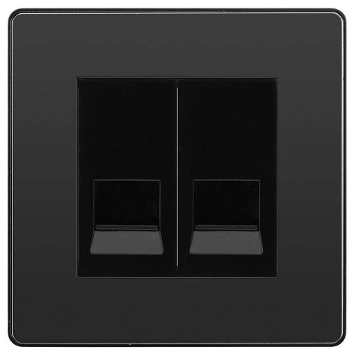 BG Evolve Black Chrome Double Master Telephone Socket PCDBCBTM2B Available from RS Electrical Supplies