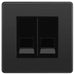 BG Evolve Black Chrome Double Secondary Telephone Socket PCDBCBTS2B Available from RS Electrical Supplies