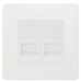 BG Evolve Pearl White Double Secondary Telephone Socket PCDCLBTS2W Available from RS Electrical Supplies