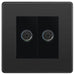 BG Evolve Black Chrome Double Co axial Socket PCDBC602B Available from RS Electrical Supplies