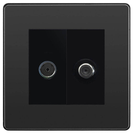 BG Evolve Black Chrome TV & Satellite Socket PCDBCTVSATB Available from RS Electrical Supplies