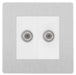 BG Evolve Brushed Steel Double Satellite Socket PCDBS612W Available from RS Electrical Supplies