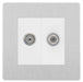 BG Evolve Brushed Steel TV & Satellite Socket PCDBSTVSATW Available from RS Electrical Supplies