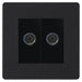 BG Evolve Matt Black Double Co-axial Socket PCDMB602B Available from RS Electrical Supplies