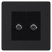 BG Evolve Matt Black Double Satellite Socket PCDMB612B Available from RS Electrical Supplies