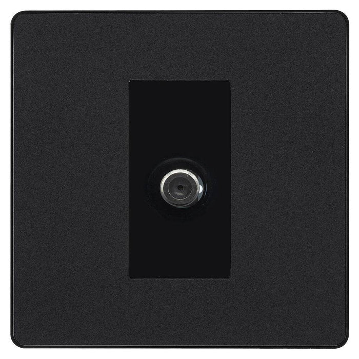 BG Evolve Matt Black Satellite Socket PCDMB61B Available from RS Electrical Supplies