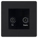 BG Evolve Matt Black TV & FM Socket PCDMBTVFMB Available from RS Electrical Supplies