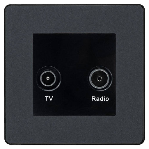 BG Evolve Matt Grey TV & FM Socket PCDMGTVFMB Available from RS Electrical Supplies