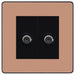 BG Evolve Polished Copper Double Satellite Socket PCDCP612B Available from RS Electrical Supplies