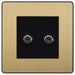 BG Evolve Satin Brass Double Satellite Socket PCDSB612B Available from RS Electrical Supplies