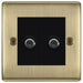 BG Nexus Metal Antique Brass Double Satellite Socket NAB642B Available from RS Electrical Supplies