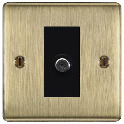 BG Nexus Metal Antique Brass Satellite Socket NAB64B Available from RS Electrical Supplies