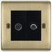 BG Nexus Metal Antique Brass TV & Satellite Socket NAB65B Available from RS Electrical Supplies