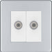 BG Nexus Screwless Polished Chrome Double Satellite Socket FPC642W Available from RS Electrical Supplies