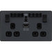 BG Evolve Matt Grey WiFi Extender with 13A double USB Socket PCDMG22UWRB Available from RS Electrical Supplies