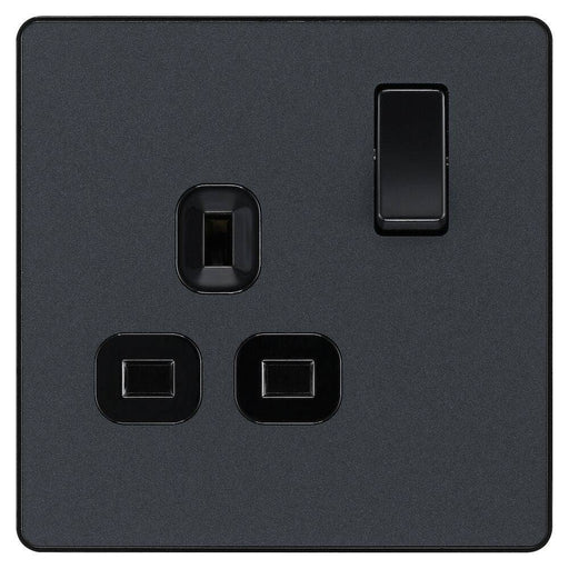 BG Evolve Matt Grey 13A Single Socket PCDMG21B Available from RS Electrical Supplies