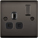 BG Nexus Metal Black Nickel 13A Single Socket NBN21B Available from RS Electrical Supplies