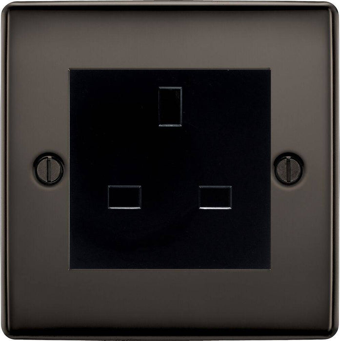 BG Nexus Metal Black Nickel 13A Unswitched Socket NBNUSSB Available from RS Electrical Supplies