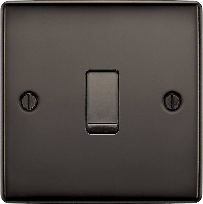 BG Nexus Metal Black Nickel 1G 2W Light Switch NBN12 Available from RS Electrical Supplies