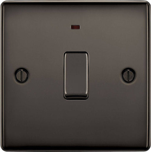 BG Nexus Metal Black Nickel 20A Double Pole Switch with Neon NBN31 Available from RS Electrical Supplies