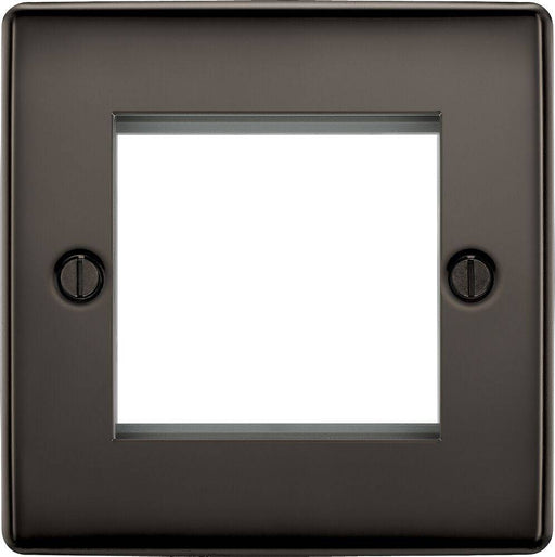 BG Nexus Metal Black Nickel 2G Euro Plate NBNEMS2 Available from RS Electrical Supplies