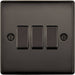 BG Nexus Metal Black Nickel 3G 2W Light Switch NBN43 Available from RS Electrical Supplies