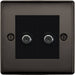 BG Nexus Metal Black Nickel Double Satellite Socket NBN642B Available from RS Electrical Supplies