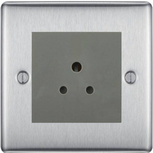 BG Nexus Metal Brushed Steel 2A Unswitched Socket NBS28MG Available from RS Electrical Supplies