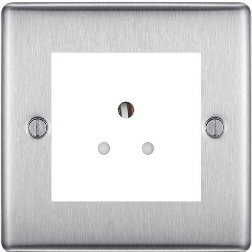 BG Nexus Metal Brushed Steel 2A Unswitched Socket NBS28MW Available from RS Electrical Supplies