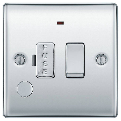 BG Nexus Metal Polished Chrome 13A Switched Spur with Neon & Flex NPC53 Available from RS Electrical Supplies