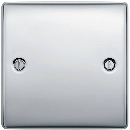 BG Nexus Metal Polished Chrome Single Blank Plate NPC94 Available from RS Electrical Supplies