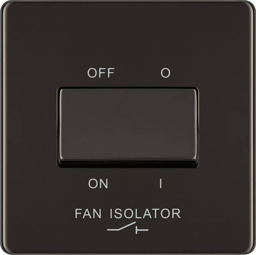 BG Nexus Screwless Black Nickel Fan Isolator Switch FBN15 Available from RS Electrical Supplies