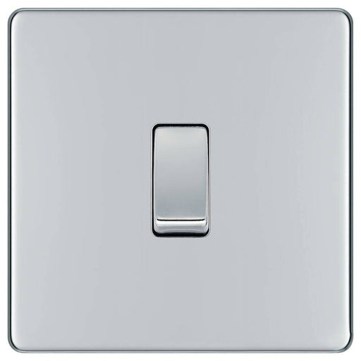 BG Nexus Screwless Polished Chrome 1G 2W Light Switch FPC12 Available from RS Electrical Supplies