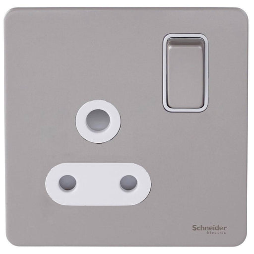 Schneider Ultimate Screwless Pearl Nickel 15A Unswitched Socket GU3490WPNAvailable from RS Electrical