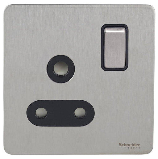 Schneider Ultimate Screwless Stainless Steel 15A Socket GU3490BSSAvailable from RS Electrical 