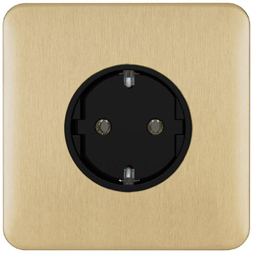 Schneider Lisse Deco Satin Brass 16A European Socket GGBL3016A1BSBAvailable from RS Electrical Supplies