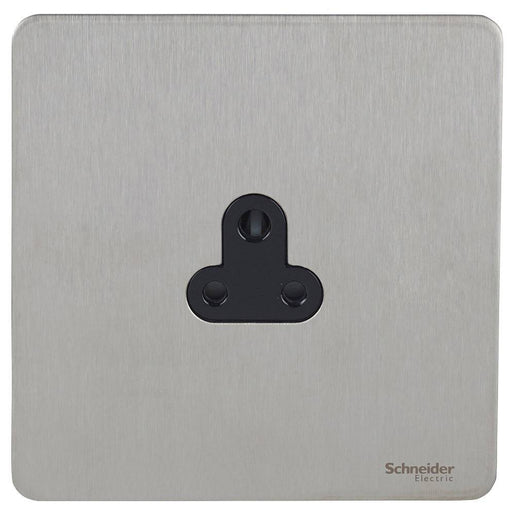 Schneider Ultimate Screwless Stainless Steel 2A Unswitched Socket GU3470BSSAvailable from RS Electrical 