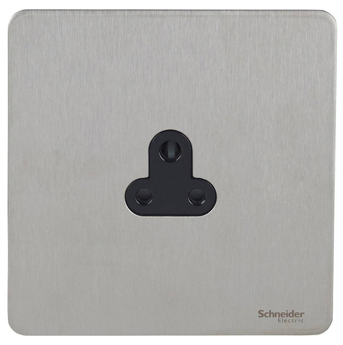 Schneider Ultimate Screwless Stainless Steel 2A Unswitched Socket GU3470BSSAvailable from RS Electrical 