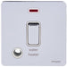 Schneider Ultimate Screwless Polished Chrome 20A DP Switch with Flex and Marked Water Heater GU2414WHWPCAvailable from RS Electrical Supplies