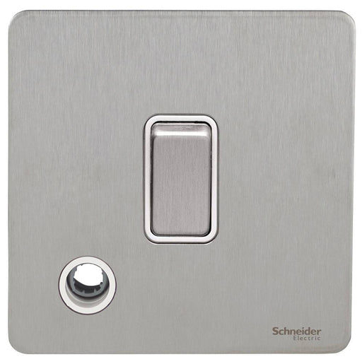 Schneider Ultimate Screwless Stainless Steel 20A Double Pole Switch Flex GU2413WSSAvailable from RS Electrical 