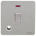 Schneider Ultimate Screwless Stainless Steel 20A Double Pole Switch Flex & Neon GU2414WSSAvailable from RS Electrical 