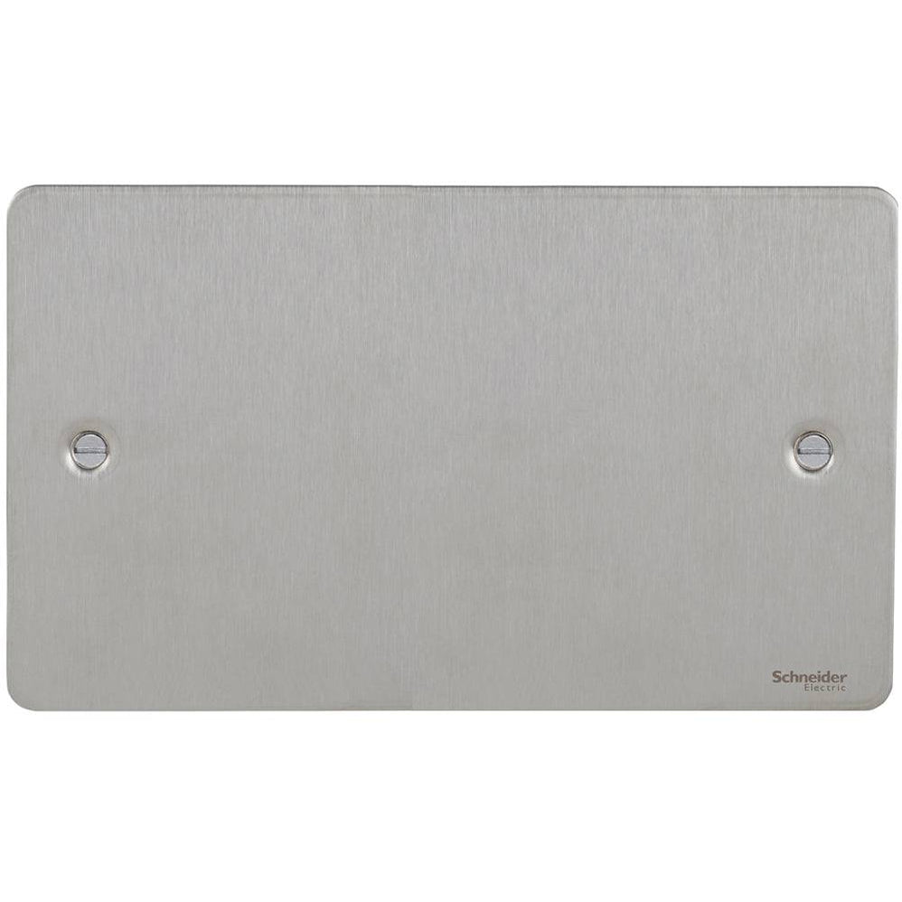 Schneider Ultimate Flat Plate Stainless Steel White — RS Electrical ...